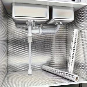 TEMU 3.0미터 자가접착 두꺼운 알루미늄 호일 벽지, 방오 및 고온 저항성, 주방, 스토브, 벽, 캐비닛, 서랍 등에 적합