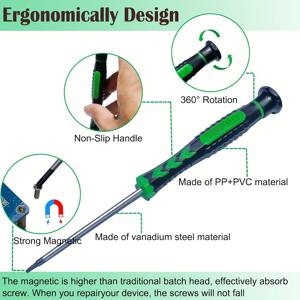 TEMU 6종 세트 - 자석 플랫헤드 & 필립스 스크루드라이버, 미끄럼 방지 핸들 다양한 사이즈 및 색상 - 전자기기 아이폰 PC 보석 시계 수리 전문가용 도구 키트
