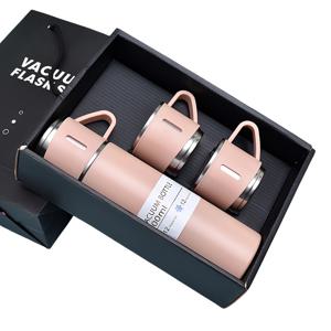 TEMU 스테인리스 스틸 컵, 세 가지 다른 뚜껑이 있는 한 컵, 기업 선물로 적합, 선물 상자에 담겨, 세 개의 작은 물 컵과 함께 제공됩니다.