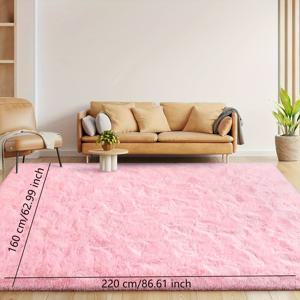 TEMU 1개 푹신한 대형 러그 양면 색상 시스템, 4계절 사용 가능 핑크 침실 러그 장식 카펫 거실 러그 휴일 선물 귀여운 매칭용 부드럽고 쉬운 관리