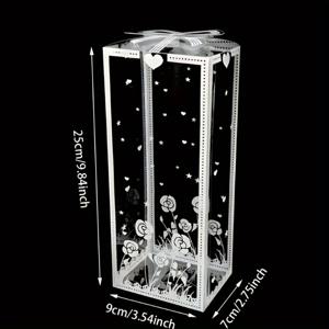 TEMU 20개 투명 PVC 플라스틱 박스, 크기 3.54 x 2.76 x 9.84인치, 소품, 인형 장식용, 어버이날, 스승의 날, 생일 파티, 꽃 장식, 발렌타인데이, 칠석 선물에 적합