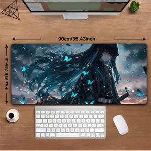 TEMU 2D 히다카 데몬 애니메이션 게이밍 마우스 패드 - 1개, 미끄럼 방지 고무 베이스, 세탁 가능한 책상 매트, 팬과 친구를 위한 완벽한 선물