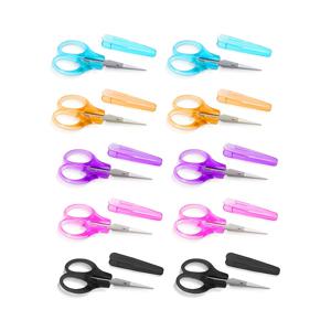 TEMU 10개 HFQHFQ 스테인리스 스틸 뾰족한 팁 미니 가위 - 자수, 종이 커팅, 공예용, 보호 케이스 포함, 사무실, 교실, 수공예, 휴대용 가위