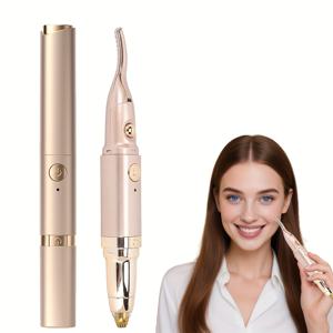 TEMU 충전식 2-in-1 속눈썹 컬러 및 눈썹 트리머, 전동 속눈썹 컬러 및 전동 눈썹 트리머, USB 가열 속눈썹 컬러, 마스카라 도포 후 사용