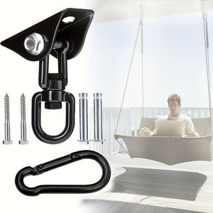 TEMU 강력한 걸이 후크 스윙 행거 키트 스테인리스 스틸 1000파운드 하중 해먹 후크, 360° 회전 해먹 행거 키트 - 사람, 요가, 복싱 백, 해먹 의자, 현관에 적합