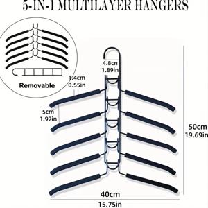 TEMU 티셔츠 및 셔츠용 공간 절약형 멀티펑셔널 행거 - 내구성 있는 금속 폴리시드 마감, 조절 가능한 스트랩 & 후크, 소매점 및 가정용 이상적, 옷걸이, 매장 디스플레이 행거, 세련된 메탈릭 마감, 견고한 구조