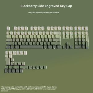 TEMU PBT 키캡 - 사이드 프린팅 키캡 60 65 75 100%, 더블 샷 샤인 스루 키캡, 그라데이션 그레이 133 키 세트, OEM , 체리 게이터론 MX 스위치 키보드용 스타일