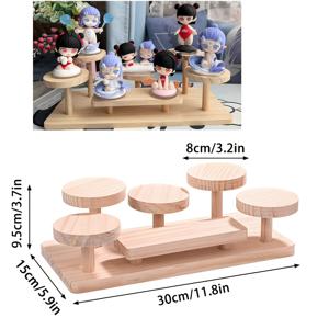 TEMU 멀티 티어 목재 데스크탑 디스플레이 스탠드 - 수집품, 식물, 사무용품 및 장식용 견고한 사다리꼴 디자인 - 내구성 있는 홈, 오피스, 리테일 사용을 위한 목재 선반, 플랜트 디스플레이 스탠드, 자연목재 마감, 고품질 공예