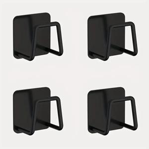 TEMU 4개 세트 스테인리스 주방 및 욕실 수납 세트 - 주방 싱크대 배수 랙, 보드 및 냄비 뚜껑 정리대, 욕실 스펀지 후크 랙, 청소 용품 보관용 후크 포함, 주방 싱크대 정리대, 주방 액세서리, 주방 정리 및 보관, 냄비 랙