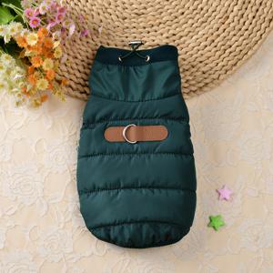 TEMU 가을-겨울용 안감 강아지 코트, 리드 루프 포함, 방풍 보온 펫 조끼 - 초소형 및 소형견용 (치와와, 포메라니안, 요크셔 테리어, 토이 푸들, 비숑, 미니어처 슈나우저)