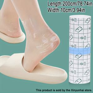 TEMU 투명 자가 점착 힐 패치 1롤, 보습 및 건조한 갈라짐 방지, 보이지 않는 방수 테이프, 힐 스티커, 휴대용 힐 보호 패치, 발가락과 발꿈치 보호, 힐, 발가락 및 다리에 적합, 물집 방지|신발|패드