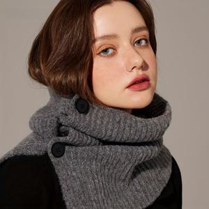 TEMU 새로운 여성용 겨울 두꺼운 따뜻한 스카프 숄 - 다목적 변환 가능한 넥 워머, 여행 및 야외 활동을 위한 부드러운 버튼 디자인, 회색/검정색, 질감 패턴의 다기능 패션 액세서리, 어머니날, 아버지날, 독립기념일 축제, 음악 축제, 불의절, 횃불 행진, 에딘버러 국제 예술 축제, 할로윈, 하누카, 크리스마스, 박싱데이를 위한 선물 아이디어|스카프