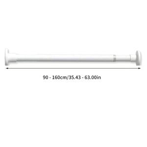 TEMU 조절 가능한 텐션 커튼 트랙 시스템 - 드릴링 필요 없음, 텔레스코픽 스프링 로드 포함, 블랙/화이트 - 샤워실, 문, 창문, 욕실, 옷장용 헤비듀티 트랙 - 쉬운 설치 및 손상 없는 제거, 유리문 및 질감 있는 표면을 위한 모던 디자인 - 프라이버시 및 제어에 이상적 - 커튼 및 드레이프와 호환 가능