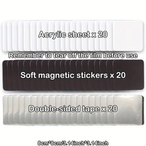 TEMU 냉장고 자석 키트 (15/30/60개입), 투명 아크릴 및 자석 사진 프레임 포함, 생일, 스승의 날, 할로윈, 크리스마스 선물로 완벽, 주방 냉장고 장식에 이상적.