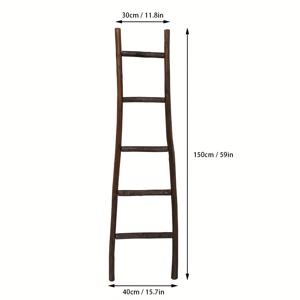 TEMU 천연 나무결 솔리드 장식 사다리, 빈티지 홈 데코 5피트 솔리드 우드 계단, 브라운, 각 하나가 독특함, 조립 불필요, 욕실, 주방, 거실, 침실에 적합한 우아한 홈 데코 선반, 공간 절약형 클래식 미적 감각 D|욕실선반