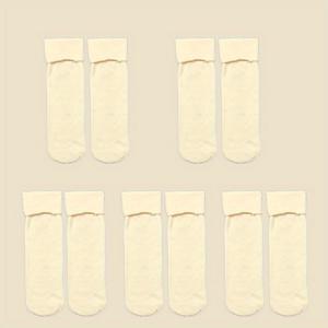 TEMU 5/10켤레 여성용 두꺼운 플리스 겨울 스노우 양말 - 쿠션 아치 & 쿠션 뒤꿈치가 있는 튼튼한 따뜻한 롱 앵클 양말, /브라운네이비/, 손세탁/드라이 클리닝 - 추운 날씨, 스노우 양말, 추운 날씨 신발, 단색 디자인에 적합