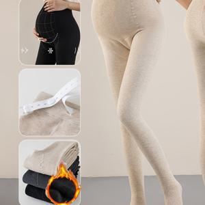 TEMU 임산부 레깅스 230G, 세로 , 가을/겨울용 두꺼운 재질, 3-10개월 임산부에게 적합, 높은 탄성 및 부드러움, 허리 폭 조절 가능, , 회색 및 블랙 색상으로 제공, 임산부를 위한 훌륭한 선물