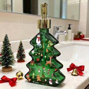 TEMU 1개 핸드 펌프 디스펜서 병, 크리스마스 디자인 여행용 비누, 로션, 세안제 용기, 주방, 욕실, 사무실 휴일 선물 (할로윈, 크리스마스, 추수감사절), 장식용 디스펜서 병, 내구성 있는 유리|트래블보틀