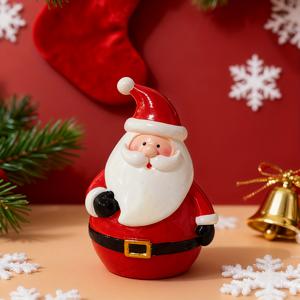 TEMU 골든톤 피규어 - 탈착식 상단 크리스마스 트리 모양 레진 장식, 광택 레드 & 골든 썰매 스타일 베이스, 클래식 테이블탑 장식, 벽난로, 선반 또는 크리스마스 파티 센터피스용 (산타 수집 조각상)