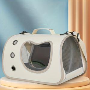 TEMU 고양이 & 강아지용 부드럽고 통기성 좋은 폴리에스터 휴대용 애완 동물 백팩 - 지퍼 잠금 및 손잡이가 있는 통풍 디자인, 야외, 여행 및 일상 사용을 위한 내구성 및 휴대가 편리한 휴대, 안전한 지퍼 잠금, 이동가방 강아지, 강아지이동가방, 강아지 백팩, 강아지 이동 가방, 고양이 캐리어, 고양이 백팩