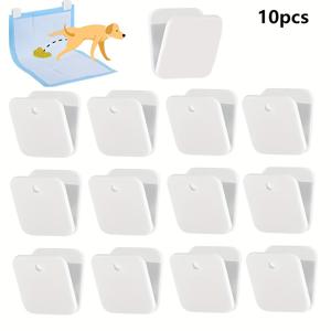 TEMU 10개 자가 점착식 강아지 소변 패드 - 사각 벽걸이형 훈련 클립, 소형견부터 중형견까지 적합, 내구성 좋은 플라스틱 실내 애완 동물용, 강아지 필수 위생 용품, 기능성 애완 동물 용품|배변패드