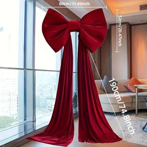 TEMU 우아한 버건디색 대형 리본 - 결혼식, 크리스마스, 새해, 발렌타인데이, 어버이날, 추수감사절을 위한 튼튼한 새틴 리본 - 클래식 스타일, 깃털 없음, 드레스 및 선물 장식, 크리스마스 장식, 웨딩 장식에 적합|드레스