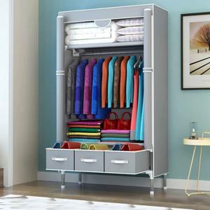 TEMU 1개 헤비듀티 옷장 정리대 - 행거 및 선반 포함, 공간 절약형 캐비닛, 아파트/기숙사용 강화 구조, , 내구성 플라스틱 소재,쉬운 조립, 기능적 디자인, , 휴대용 옷장 수납 솔루션, 침실/기숙사 필수품, 실내 정리용|행거
