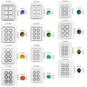 TEMU 12 개/대 구슬 수 지 금형 라운드 구슬 수 지 실리콘 금형 펜 던 트 보석 카보 숑 쥬얼리 주조에 대 한 구멍이있는 실리콘 몰드