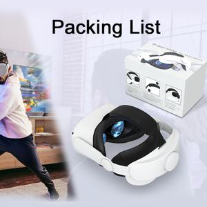 TEMU Oculus Quest 2용 경량 조절 가능한 헤드 스트랩 – 편안함과 지지력을 강화한 인체공학적 화이트 VR 헤드셋 액세서리, ABS 소재, 몰입감 있는 게임을 위한 슬림 디자인, Oculus 헤드 스트랩