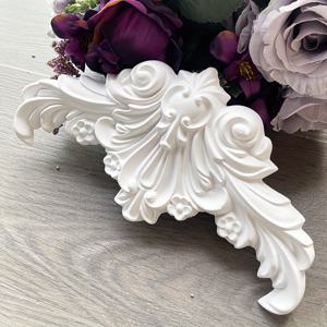 TEMU 꽃 모조 석고 캐비닛 장식, 꽃 문 머리 장식, 조각된 반원형 라인 상단 코너, 꽃 모조 석고 캐비닛 장식, 1pc 프랑스어 천장 Pu 코너 꽃 장식 라인 천장