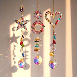 TEMU 3개 창문 햇빛 포착기, 무지개 만들기, 홈 장식 펜던트, 차량 장식, 소녀의 결혼 선물, 추수감사절, 크리스마스 발렌타인데이 선물