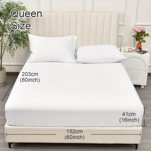 TEMU 100% 대나무 섬유 냉각 피트드 시트 - 16인치 깊은 포켓, 2.5cm 두께 & 강력한 탄력성, 통기성 및 부드러움, 뜨거운 잠자는 사람을 위한, 세탁기 사용 가능, 베개케이스 미포함, 완벽한 선물, 침대 편안함 향상, 매끄러운 질감, 내구성 있는 침구