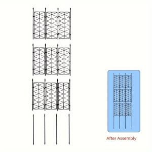 TEMU 1개 식물 지지대 프레임, 야외 정원 덩굴 식물용 격자, 플라스틱 코팅 강철 파이프 기둥 - 플라스틱 메쉬, 실내 화분 식물용 지지대 케이지, 덩굴 식물용 식물 격자 프레임, 격자 조절 가능한 등반 지지대