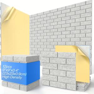 TEMU 12개 자가 점착 방음 벽 패널 - 소음 감소 및 울림 제거, 9