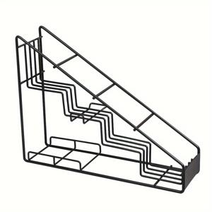 TEMU 세련된 금속 커피 시럽 정리대 - 4병 수납, 주방 및 식당 액세서리에 완벽