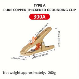 TEMU 구리 A형 용접기, 두 번째 보호 용접 접지 클램프, 구리 용접 클램프, 500 접지선 클램프, 300A-800A 접지선 클램프, 올 구리