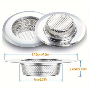 TEMU 대부분의 주방 싱크대에 적합한 직경 4.52인치/3.54인치/2.87인치/2.08인치의 스테인리스 스틸로 제작된 주방 싱크 필터는 대형 싱크대 배수 필터에 매우 적합합니다.