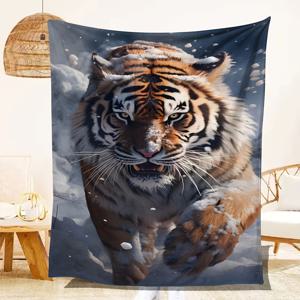 TEMU 1개 멋진 호랑이 담요, 호랑이 던지기 담요, 따뜻하고 편안한 플란넬 담요, 소년 소녀 선물, 침대 소파 의자에 적합