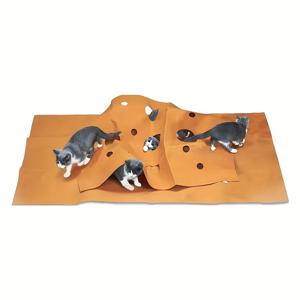 TEMU 1개의 고양이 활동 놀이 매트, 물기와 긁기 기능이 있는 애완동물 민첩성 훈련 패드, 따뜻한 겨울 고양이 터널 장난감으로 연중 사용 가능, 내구성 있는 소재