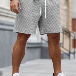 TEMU 남성 캐주얼 여름 반바지 | 기하학적 패턴의 자카드 원단, 약간의 스트레치, 레귤러 핏, 포켓 디테일