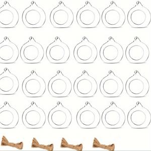 TEMU 24개/12개 매달린 티라이트 캔들 홀더, 유리 LED 티라이트 홀더 매달린 유리 글로브 식물 테라리움, 2.36인치 직경 매달린 티라이트 홀더 테라리움 결혼식 홈 파티 나무 장식