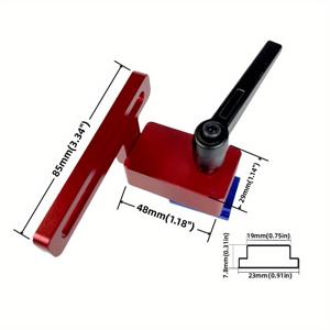 TEMU 1개 알루미늄 합금 T-트랙 30 타입 마이터 스톱 - 튼튼한 레드 목공 슈트 레일, 조절 가능한 노브, DIY 프로젝트용 정밀 T-슬롯 지그, 테이블 톱 및 라우터 테이블과 호환 가능
