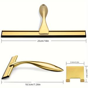 TEMU 1pc 10인치 스테인레스 스틸 샤워 스크루버, 벽걸이 후크 포함 - 인간 중심 핸들, 유리 문, 거울, 타일 등에 강력하고 다용도로 사용할 수 있는 유리 문, 거울, 타일 등에 강력하고 다용도로 사용할 수 있는 모든 용도 청소 도구 - 욕실, 주방, 차고, 세련된 금속 마감, 기능성 디자인