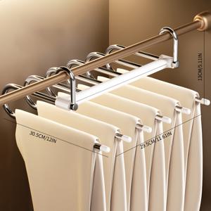 TEMU 공간 절약형 접이식 바지걸이 - 내구성 강한 스테인리스 스틸 & 플라스틱, 멀티기능 무봉제 미끄럼 방지 디자인 - 청바지 및 의류 건조 및 보관에 완벽|빨래건조대|바지걸이