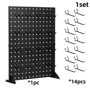 TEMU 1/2 팩 페그보드 디스플레이 스탠드, 17 X 13인치 테이블탑 페그보드 디스플레이 스탠드, 14/28 후크 디스플레이 리테일 랙, 귀걸이, 보석, 핀, 키체인, 스티커 판매용