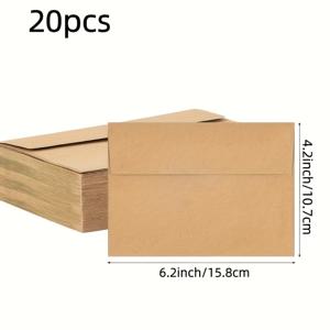 TEMU 20/40/60 갈색 크래프트 종이 자체 밀봉 봉투, 4 × 6/5 x 7 인치, A4 봉투, A7 봉투, 인사말 카드 봉투, 크래프트 종이 우편 봉투, 초대장 봉투, 엽서 봉투|A4용지