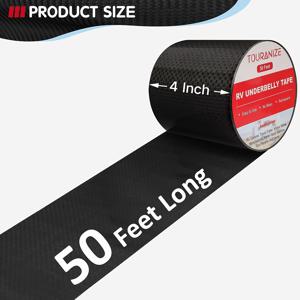 TEMU YITAP 방수 RV 언더벨리 테이프 - 유연한 블랙 실링 접착제, 모바일 홈 및 캠퍼용 영구 수리 패치, 육각형 무늬가 있는 3.0 밀 두께의 이지 티어 고정 RV 부틸 테이프