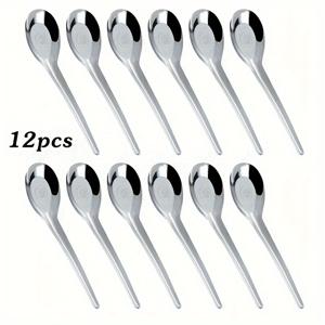 TEMU 6개/12개, 고급 스테인리스 스틸 테이블스푼, 디저트 스푼, 수프 스푼, 내구성 있고 우아하며 패셔너블, 레스토랑, 호텔, 가족, 연회, 야외, 비즈니스에 적합, 식기세척기 사용 가능, 6.7인치/17cm