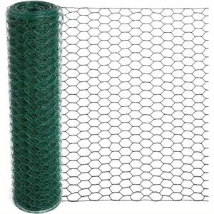 TEMU 1롤 플로럴 아레인지용 닭사, 15.7 x 157 인치 그린 플로럴 닭사망, 0.6인치 육각형 아연 도금 PVC 코팅 닭사망 펜스, 공예 가금류 정원용
