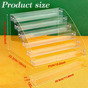 TEMU 현대적인 투명 아크릴 인사말 카드 디스플레이 스탠드 - 엽서, 명함, 메모 카드를 위한 플라스틱 정리대, 다양한 슬롯이 있는 테이블탑 홀더 - 꽃가게, 소매점 및 선물 상점용